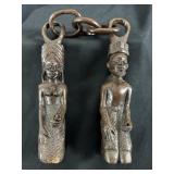 African HandCarved Wood "Wedding Chain" Sculpture