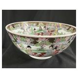 Chinese Rose Medallion Porcelain Punch Bowl
