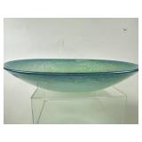 Stunning Handblown Turquoise 18" Center Bowl