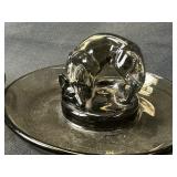 Pr. Rene Lalique "Renard" Smoked Glass Fox Dishes