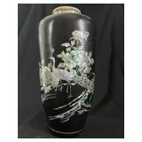 Korean Mother-of-Pearl Inlaid Crane Vase