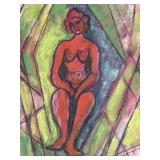 Irving Lehman Signed Modernist Nude Watercolor