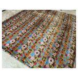 1970s Flower Power Floral Chenille Bedspread