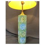 MCM Raymor Italy Ceramic Glaze Cylinder Table Lamp