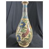 Persian Qajar Style Polychrome Bottle Vase