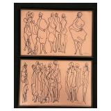 Irving Lehman Modernist Figure Drawings Pair