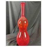 MCM Empoli Ruby Red Art Glass Genie Bottle Vase