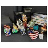 10 Radko Novelty Glass ChristmasTree Ornament Lot
