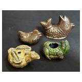 4 Vintage Animal-Form Ceramic Incense Burners