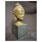 Indian Brass Lord Shiva Head Bust Sculpture