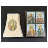 2 Greek Orthodox Hand-Painted Wood Icons