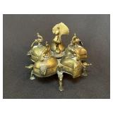 Indian Brass Peacock Tikka Kumkum Ritual Box