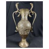 Indian Engraved Brass Amphora with Cobra Handles