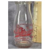 COLEMAN DAIRY HALF PINT GLASS MILK BOTTLE