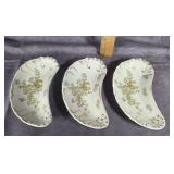 THREE J & G MEAKLN HANLEY ENGLAND BONE DISHES
