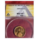 1955-D LINCOLN WHEAT CENT  MS 65 RED