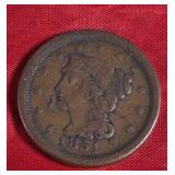 1851 BRAIDED HAIR LARGE CENT