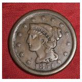 1851 BRAIDED HAIR LARGE CENT