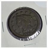 1845 BRAIDED HAIR LARGE CENT COIN