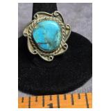 NAVAJO TURQUOISE STERLING SILVER RING