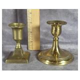 TWO BRASS CANDLESTICK HOLDERS