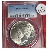 1923 PEACE SILVER DOLLAR
