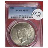 1922 PEACE SILVER DOLLAR