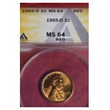 1955-D LINCOLN WHEAT CENT  MS 64 RED