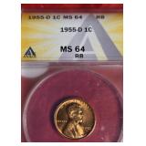 1955-D LINCOLN WHEAT CENT  MS 64 RB
