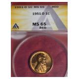 1951-D LINCOLN WHEAT CENT  MS 65 RED