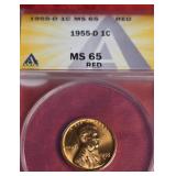 1955-D LINCOLN WHEAT CENT  MS 65 RED