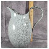 VINTAGE FARM HOUSE GRANITEWARE PITCHER
