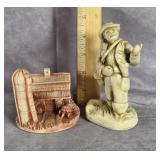 TWO GEORGIA MARBLE FIGURINES