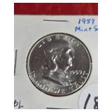 1959 FRANKLIN HALF DOLLAR FBL-PRF