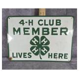 13.5" x 9.5" 4-H CLUB MEMBER METAL SIGN