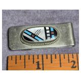 ZUNI NATIVE AMERICAN MULTI STONE MONEY CLIP?