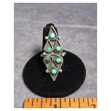NAVAJO STERLING SILVER RING WITH TURQUOISE
