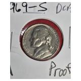 1969-S JEFFERSON NICKEL PRF-UNC 1969-S JEFFERSON NICKEL PRF-UNC