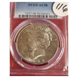 1922 SILVER PEACE DOLLAR AU 53 1922 SILVER PEACE DOLLAR AU 53