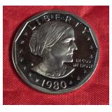 1980-S SUSAN B. ANTHONY DOLLAR PRF-UNC 1980-S SUSAN B. ANTHONY DOLLAR PRF-UNC