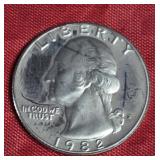 1982-S WASHINGTON QUARTER PRF-UNC 1982-S WASHINGTON QUARTER PRF-UNC