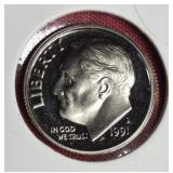 1991-S ROOSEVELT DIME PRF-UNC 1991-S ROOSEVELT DIME PRF-UNC