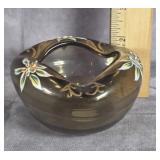 VTG. ART GLASS HAND BLOWN BEHEMIAN BOWL