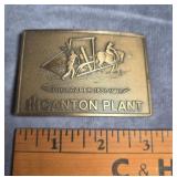 THE REAPER 1831-1981 CANTON PLANT BELT BUCKLE