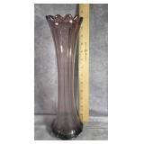 VTG. BRACON AMETHYST BLOWN GLASS VASE 12" TALL