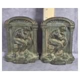 THE THINKER CAST IRON BOOKENDS