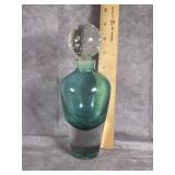 LARGE ART GLASS PERFUME BOTTLE 9" WITH STOPPER