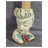 4.5" GLAMOUR GIRL HEAD VASE CHIP ON RIM