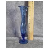 COBALT BLUE GLASS BUD VASE 7.5" TALL