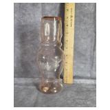 PINK ETCHED GLASS BEDSIDE WATER CARAFE & TUMBLER